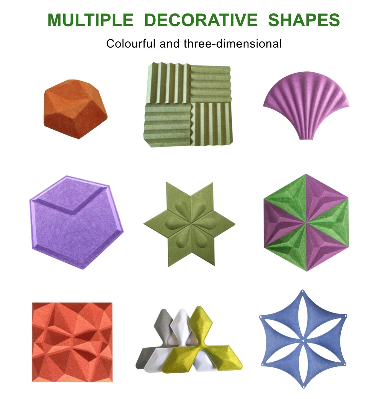 2 3D PET Acoustic Panels Style and Shape Customization 2 3D PET Acoustic Panels Style and Shape Customization