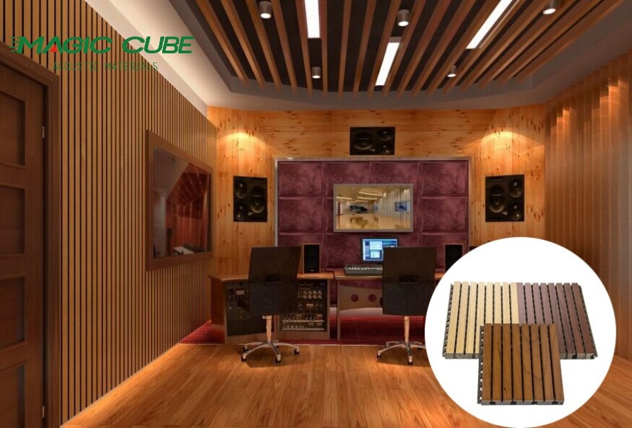 Grooved Wood Panels for Concert Hall Grooved Wood Panels for Concert Hall