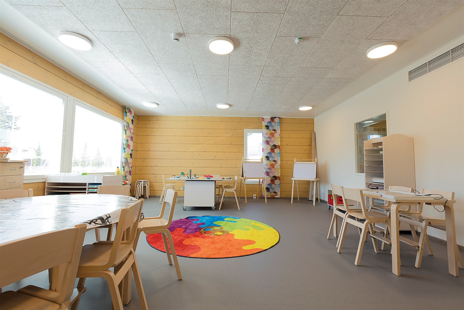 3.Wood Fiber Acoustic Ceiling kindergarten application scenarios 3.Wood Fiber Acoustic Ceiling kindergarten application scenarios