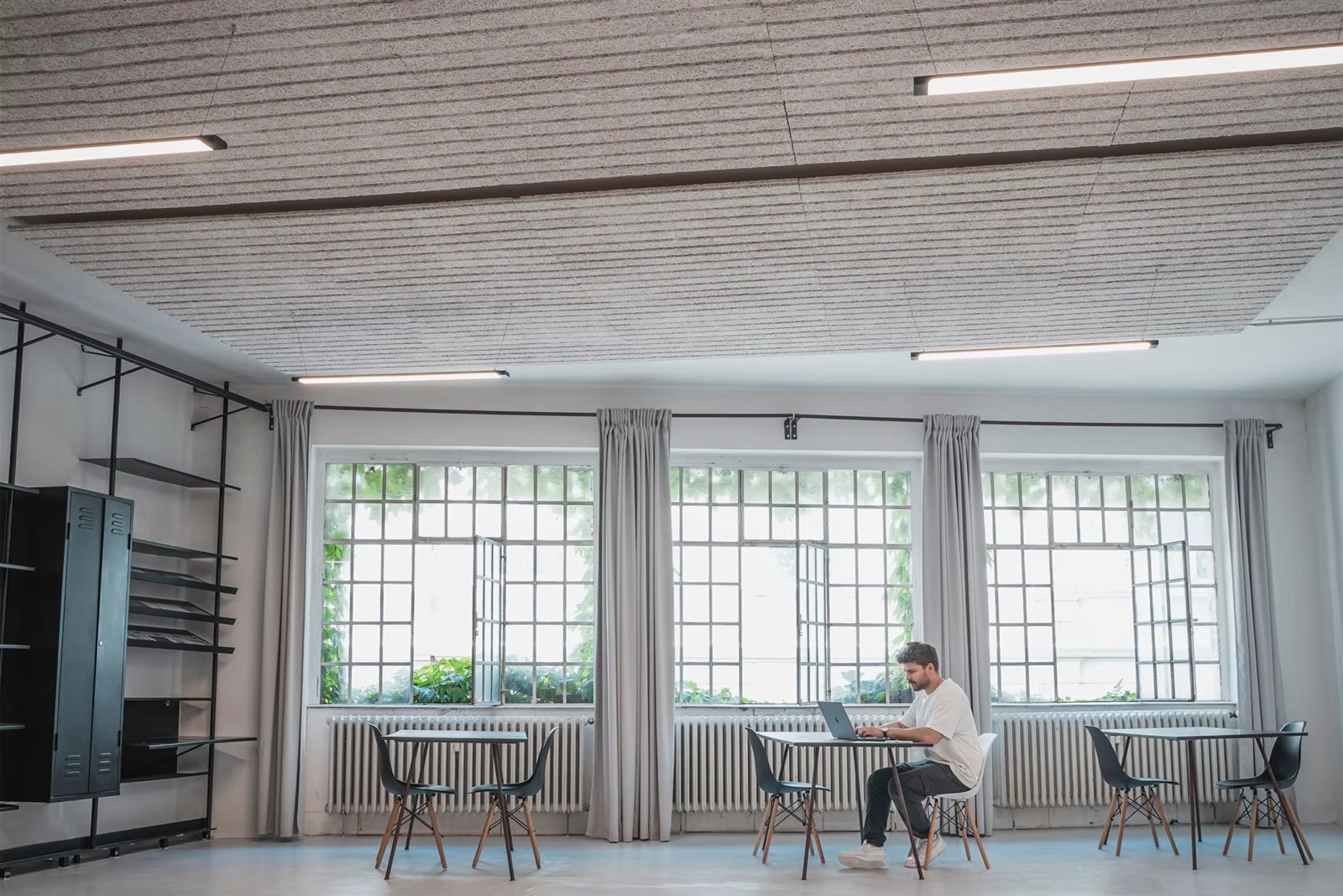 6.Wood Fiber Acoustic Ceiling office area application scenarios 6.Wood Fiber Acoustic Ceiling office area application scenarios