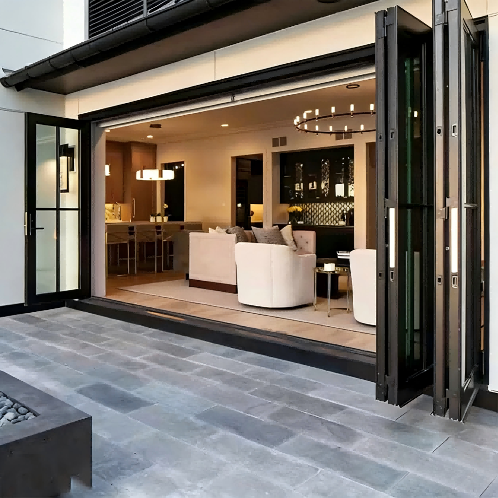 3.Folding Glass Partition Walls dining room usage scenario 3.Folding Glass Partition Walls dining room usage scenario