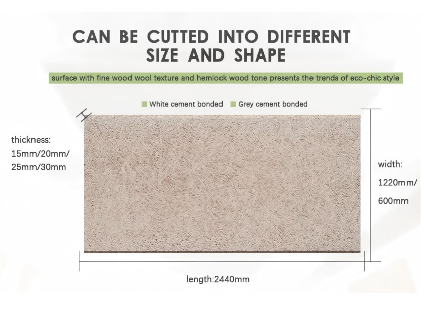 1.Painted Wood Wool Acoustic Panel Size customization 1.Painted Wood Wool Acoustic Panel Size customization