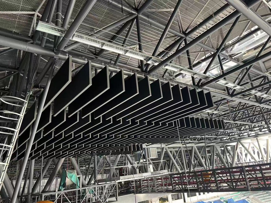 Fiberglass Suspended Ceiling Baffles for Auditorium Fiberglass Suspended Ceiling Baffles for Auditorium